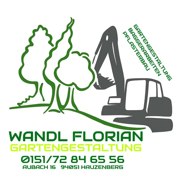 Logo Wandl Florian Gartengestaltung: Bäume, Bagger und die Leistungen Gartengestaltung, Baggerarbeiten, Pflasterbau